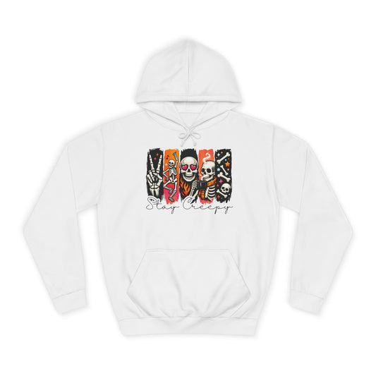 Stay Creepy Hoodie — Retro Halloween Skeleton Graphic Hoodie