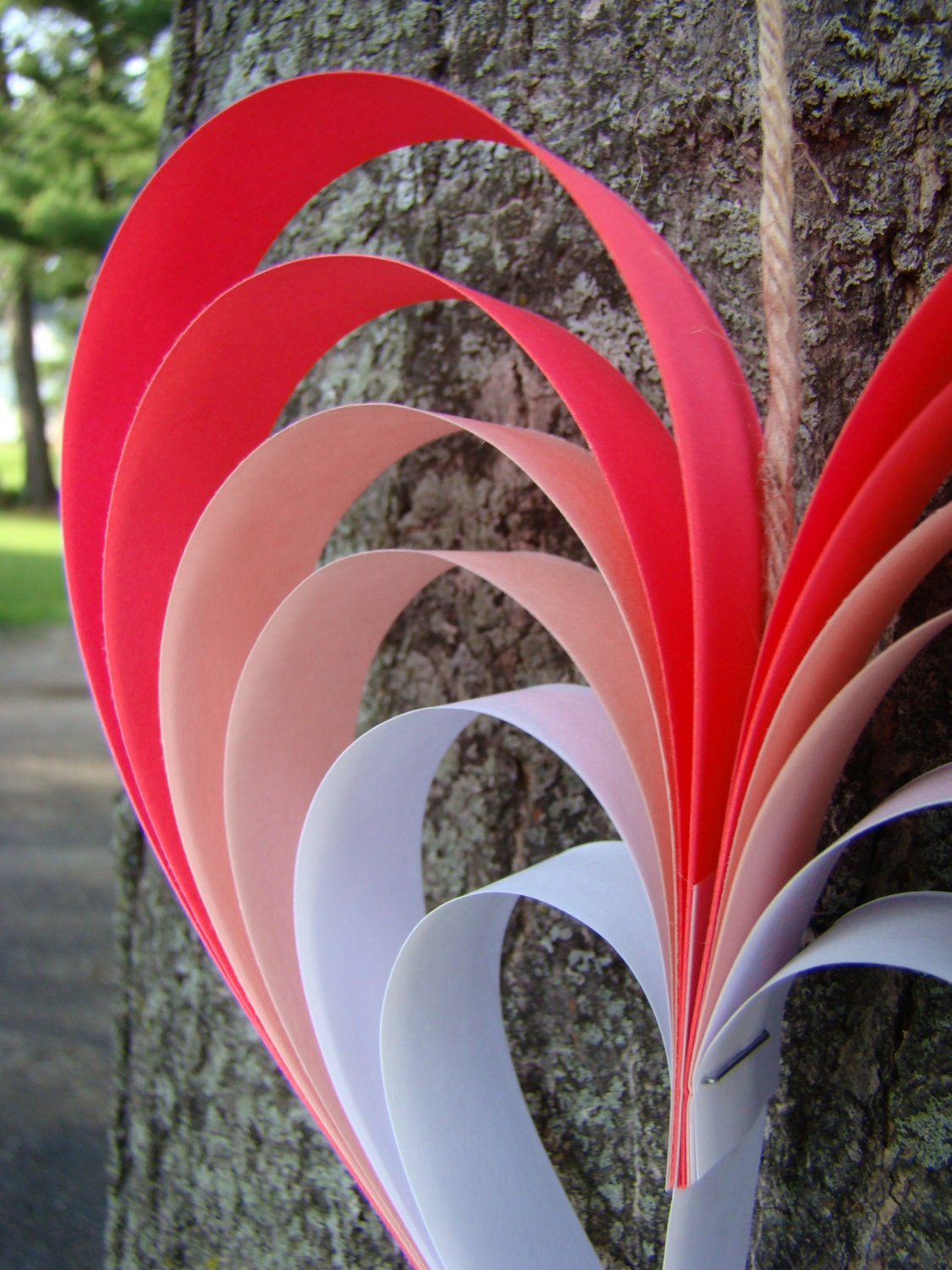 Paper Heart Garland – Red Ombré