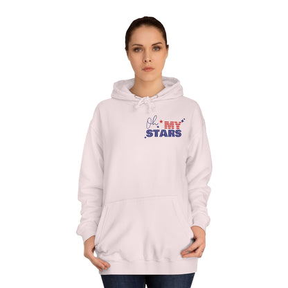 Butterfly Flag Hoodie — American Stars & Floral Back Graphic