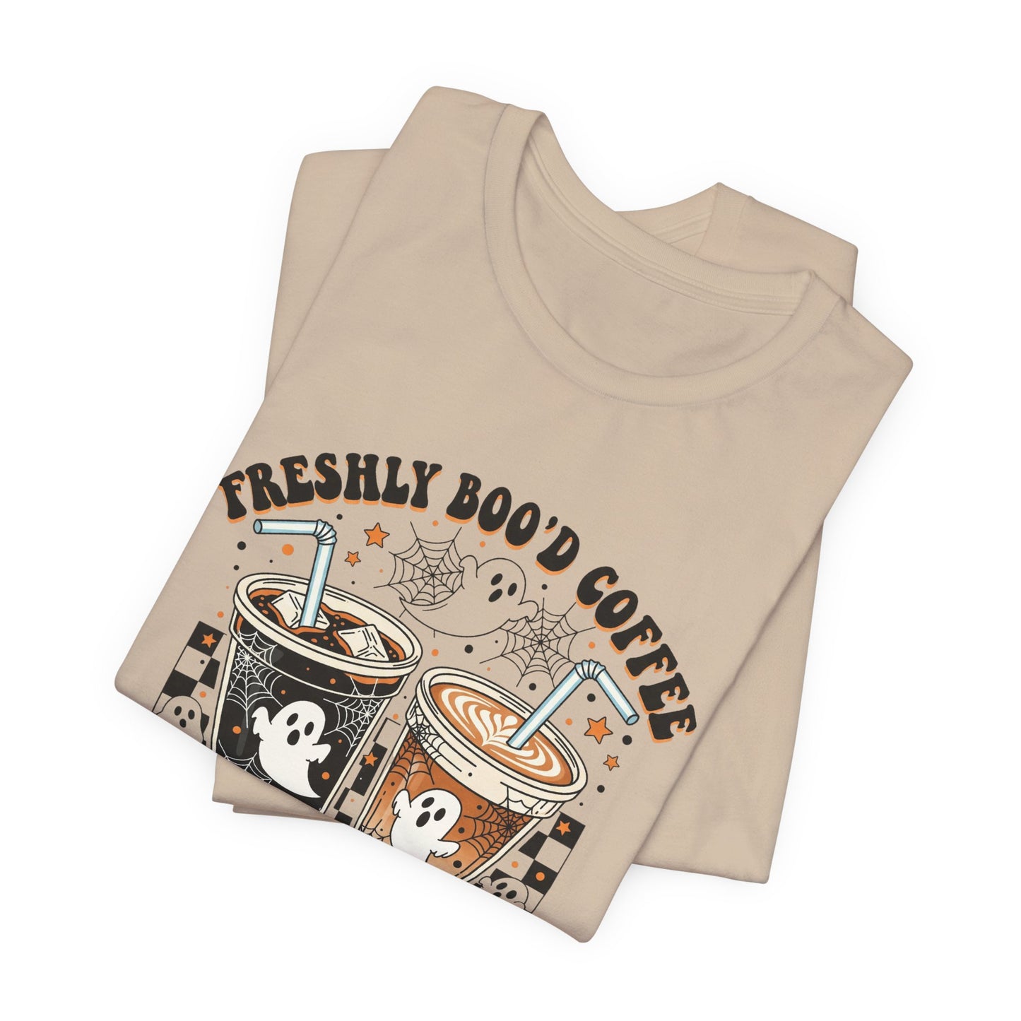 Freshly Boo'd Coffee T-Shirt | Halloween ghost iced coffee design