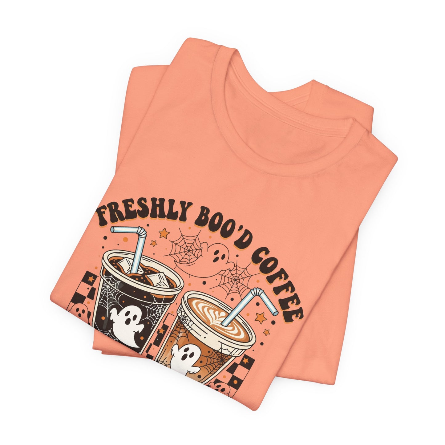 Freshly Boo'd Coffee T-Shirt | Halloween ghost iced coffee design