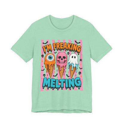 I'm Freaking Melting ice cream skull ghost T-Shirt | spooky summer graphic tee