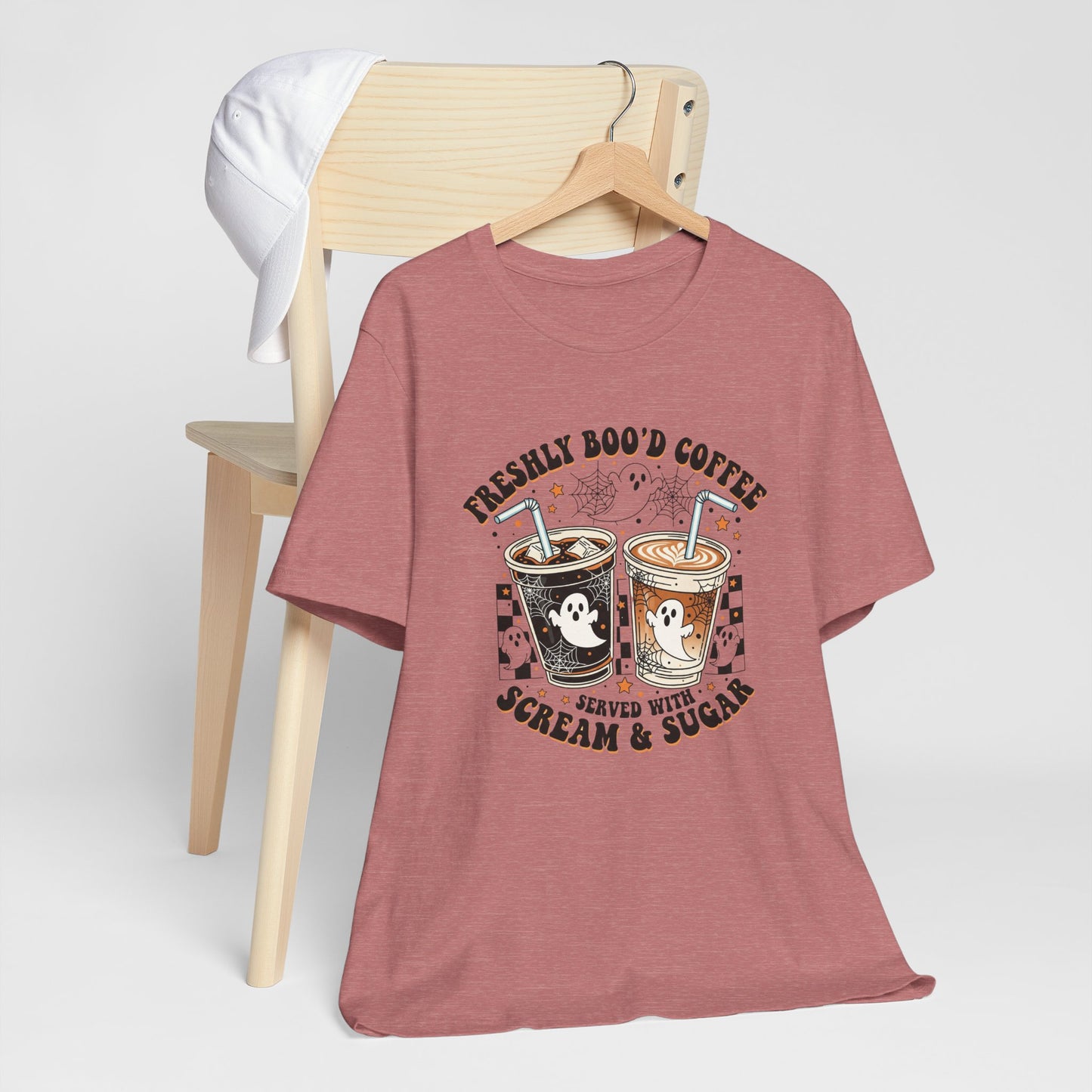 Freshly Boo'd Coffee T-Shirt | Halloween ghost iced coffee design