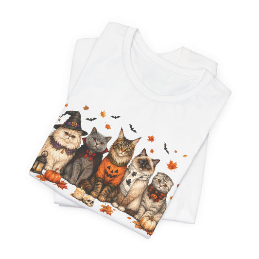 Cats in Halloween Costumes T-Shirt | Cute Pumpkin Kitty Design