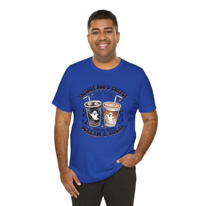 Freshly Boo'd Coffee T-Shirt | Halloween ghost iced coffee design