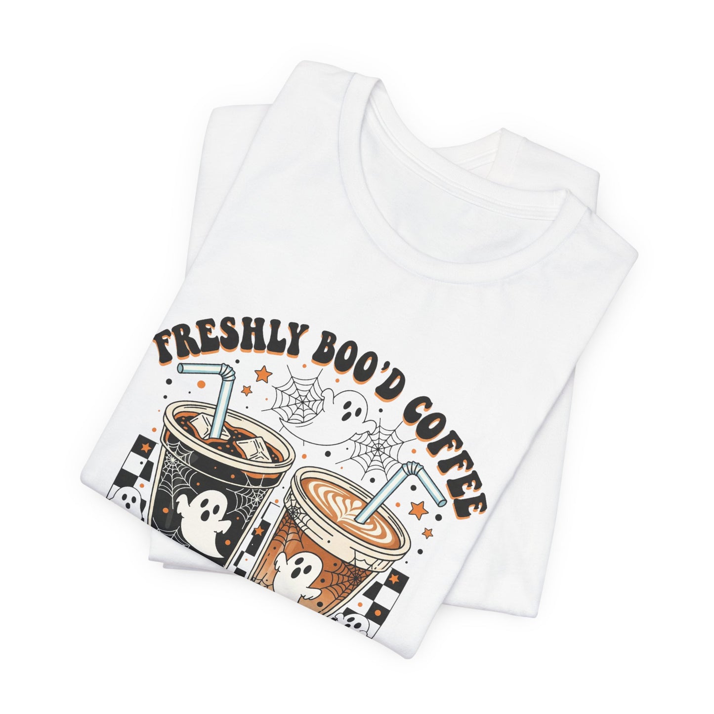 Freshly Boo'd Coffee T-Shirt | Halloween ghost iced coffee design
