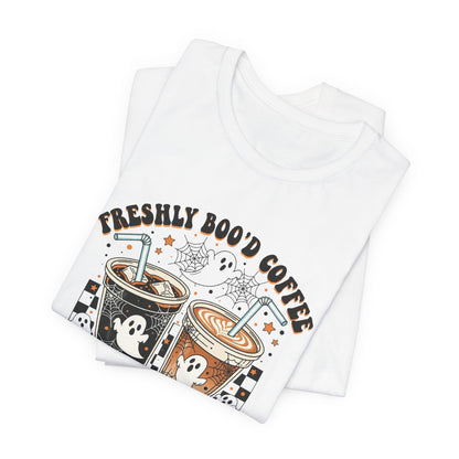 Freshly Boo'd Coffee T-Shirt | Halloween ghost iced coffee design