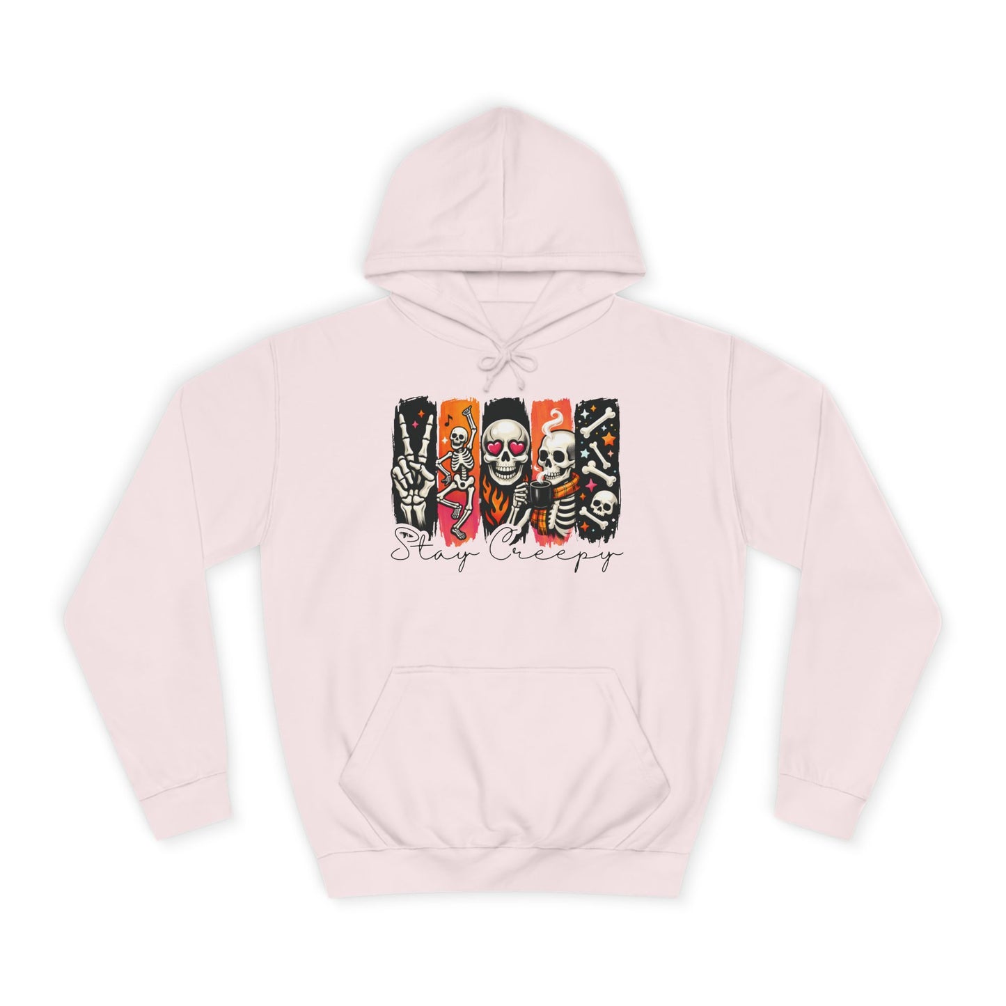 Stay Creepy Hoodie — Retro Halloween Skeleton Graphic Hoodie