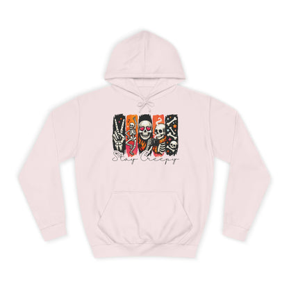 Stay Creepy Hoodie — Retro Halloween Skeleton Graphic Hoodie