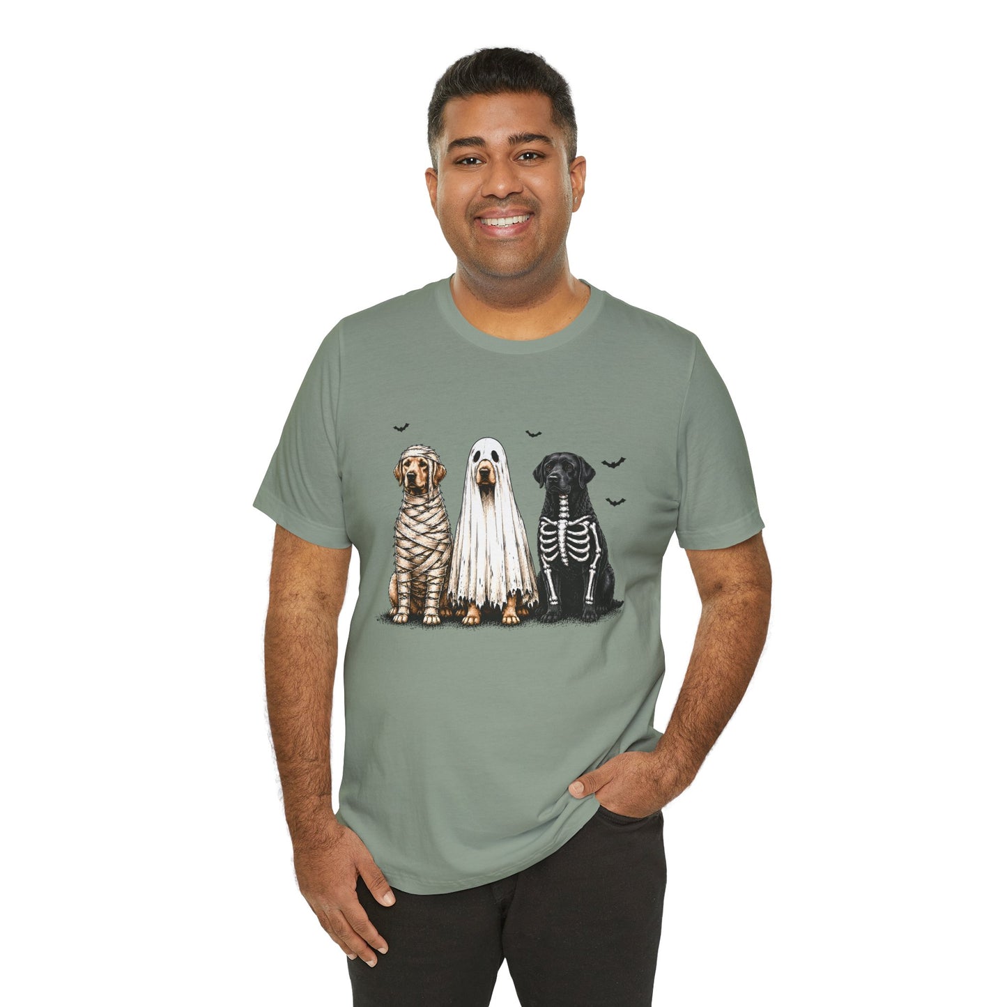 Dogs in Halloween Costumes Tee | Ghost, Mummy, Skeleton Dog Shirt