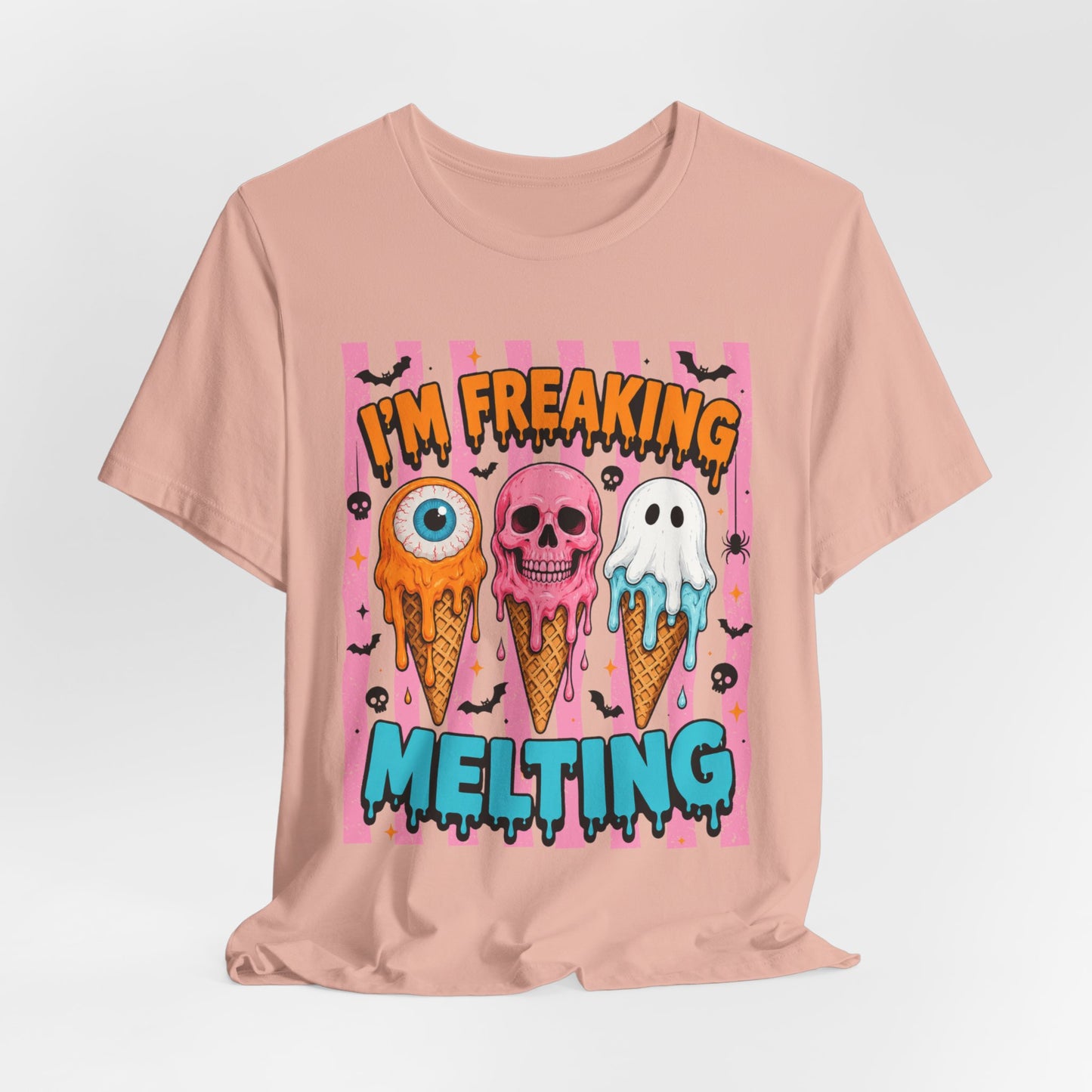 I'm Freaking Melting ice cream skull ghost T-Shirt | spooky summer graphic tee