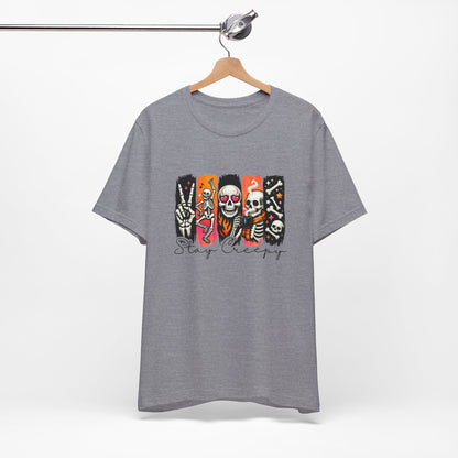 Stay Creepy Skull Quartet Tee | Halloween Skeleton Graphic