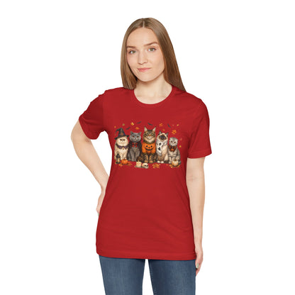 Cats in Halloween Costumes T-Shirt | Cute Pumpkin Kitty Design