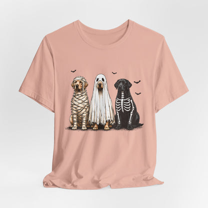 Dogs in Halloween Costumes Tee | Ghost, Mummy, Skeleton Dog Shirt
