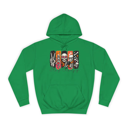 Stay Creepy Hoodie — Retro Halloween Skeleton Graphic Hoodie