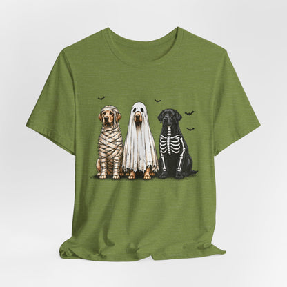 Dogs in Halloween Costumes Tee | Ghost, Mummy, Skeleton Dog Shirt