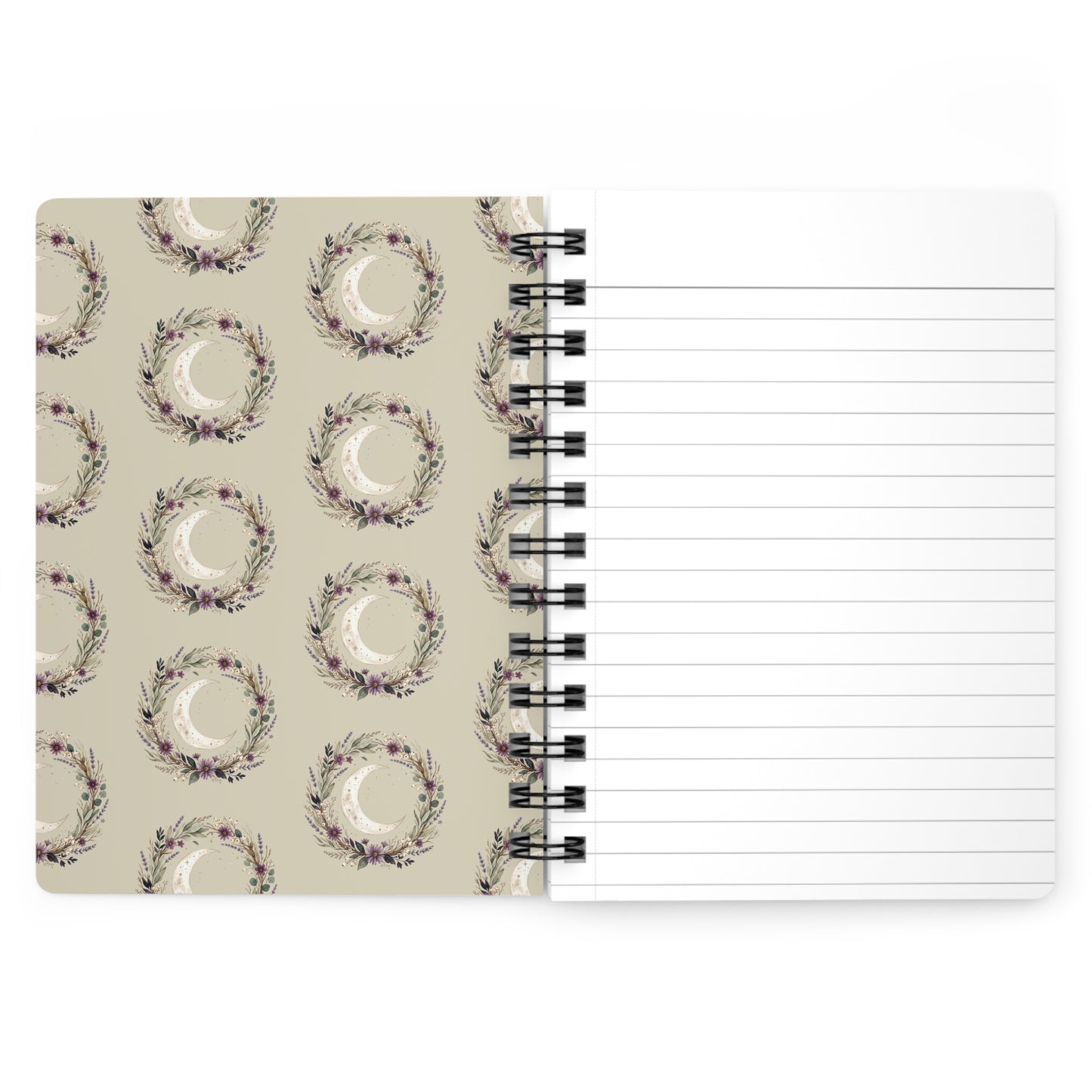 Woodland Owl Cottage Spiral Bound Journal | Forest Cabin Night Illustration