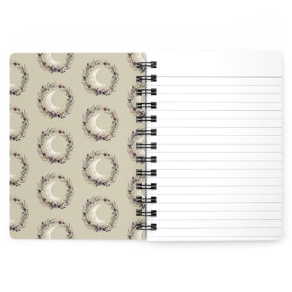 Woodland Owl Cottage Spiral Bound Journal | Forest Cabin Night Illustration