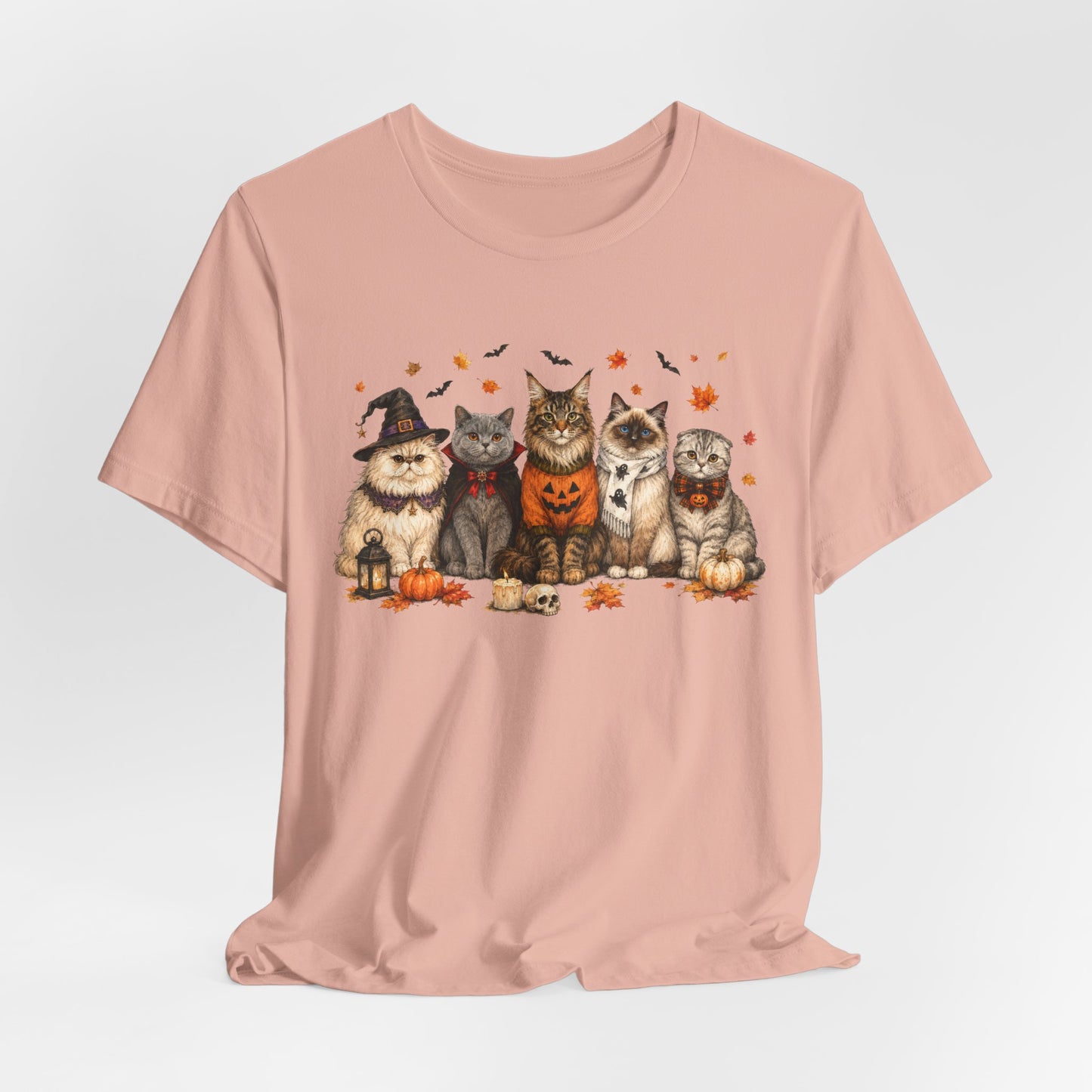 Cats in Halloween Costumes T-Shirt | Cute Pumpkin Kitty Design