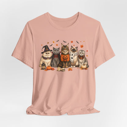 Cats in Halloween Costumes T-Shirt | Cute Pumpkin Kitty Design