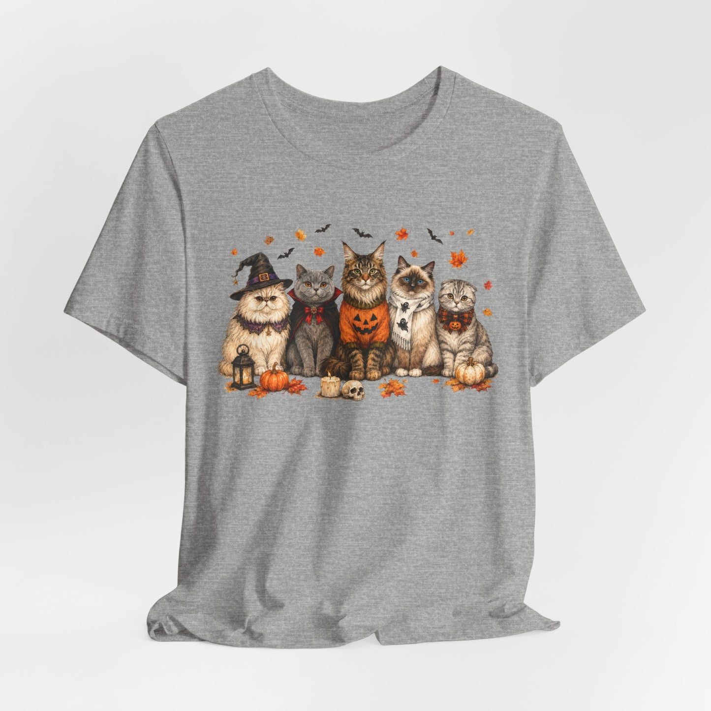 Cats in Halloween Costumes T-Shirt | Cute Pumpkin Kitty Design