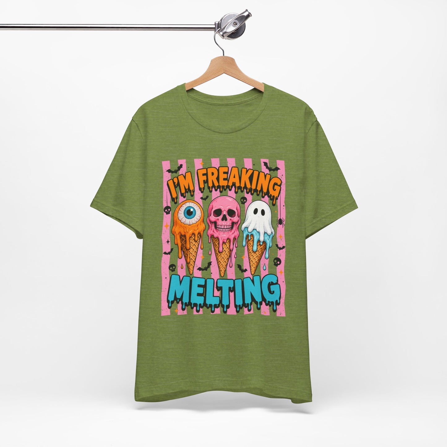 I'm Freaking Melting ice cream skull ghost T-Shirt | spooky summer graphic tee