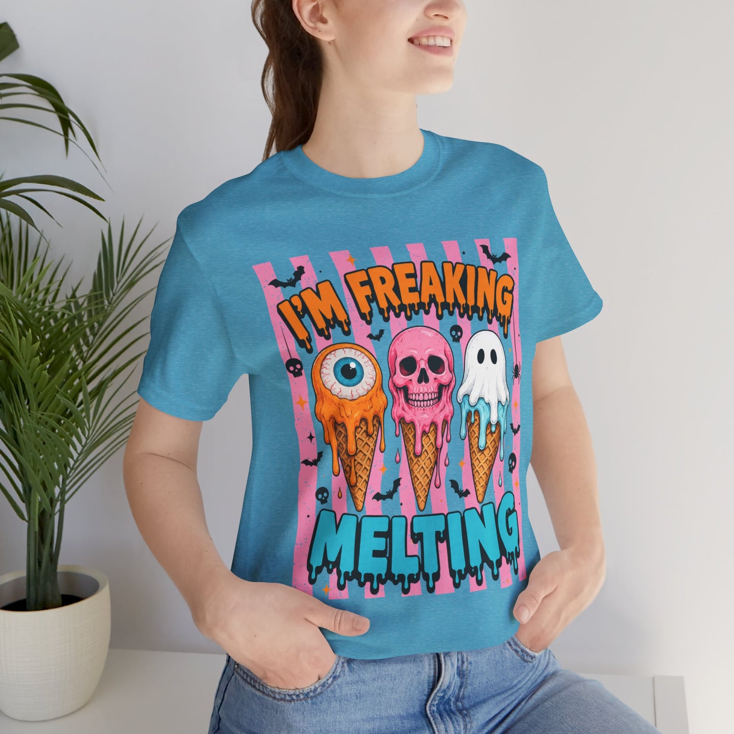 I'm Freaking Melting ice cream skull ghost T-Shirt | spooky summer graphic tee