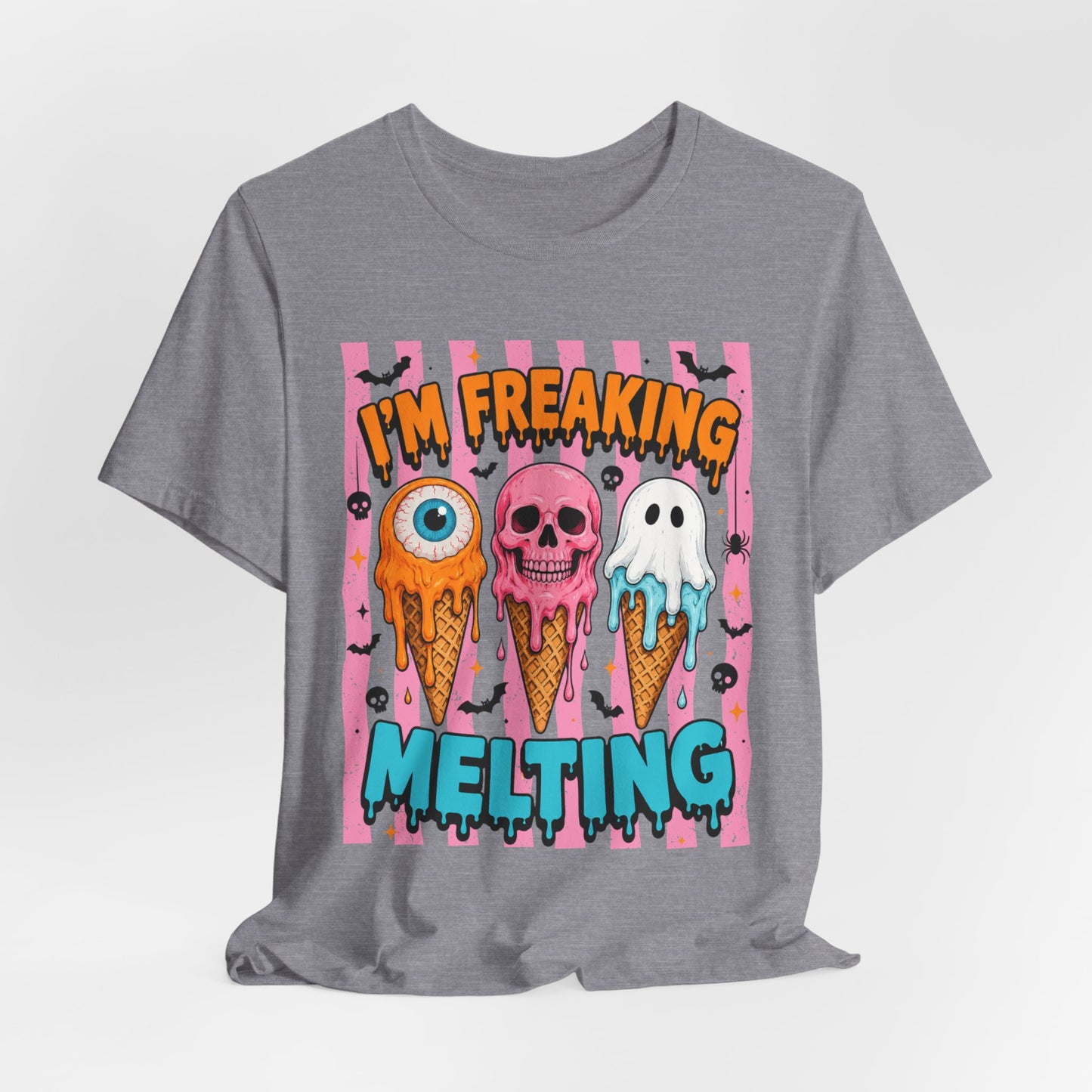 I'm Freaking Melting ice cream skull ghost T-Shirt | spooky summer graphic tee