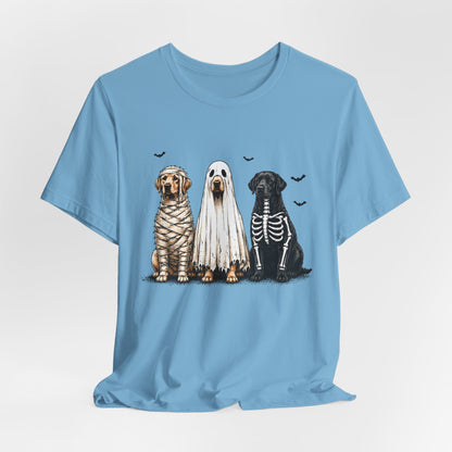 Dogs in Halloween Costumes Tee | Ghost, Mummy, Skeleton Dog Shirt