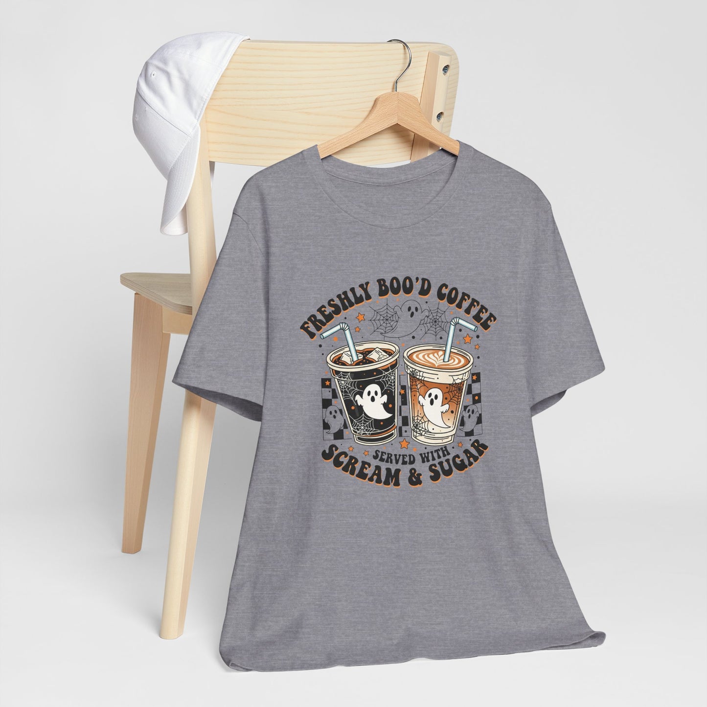 Freshly Boo'd Coffee T-Shirt | Halloween ghost iced coffee design