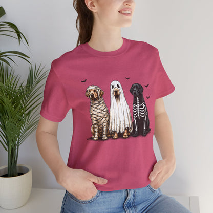 Dogs in Halloween Costumes Tee | Ghost, Mummy, Skeleton Dog Shirt