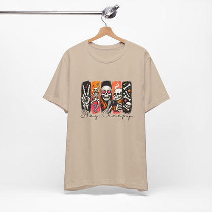 Stay Creepy Skull Quartet Tee | Halloween Skeleton Graphic