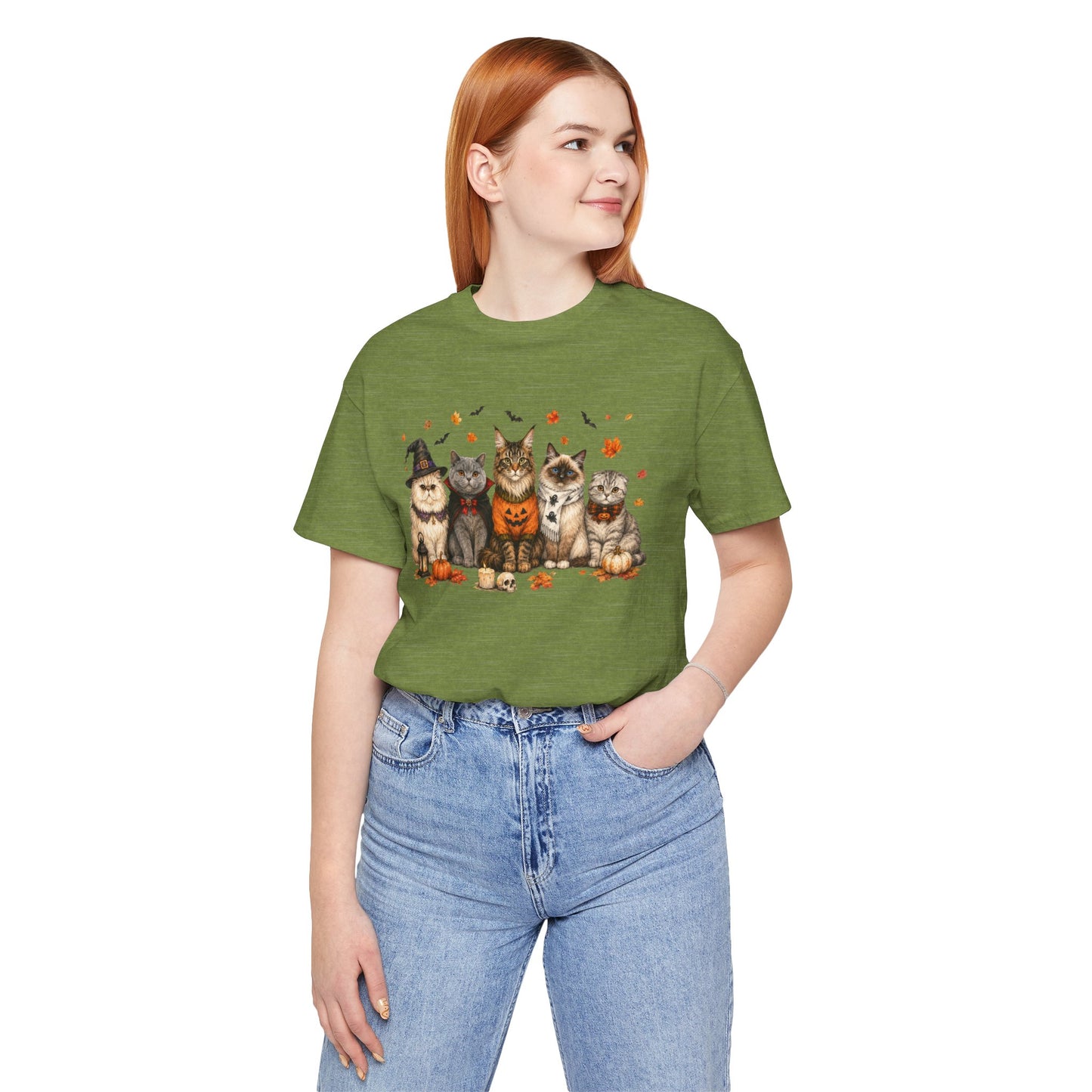 Cats in Halloween Costumes T-Shirt | Cute Pumpkin Kitty Design