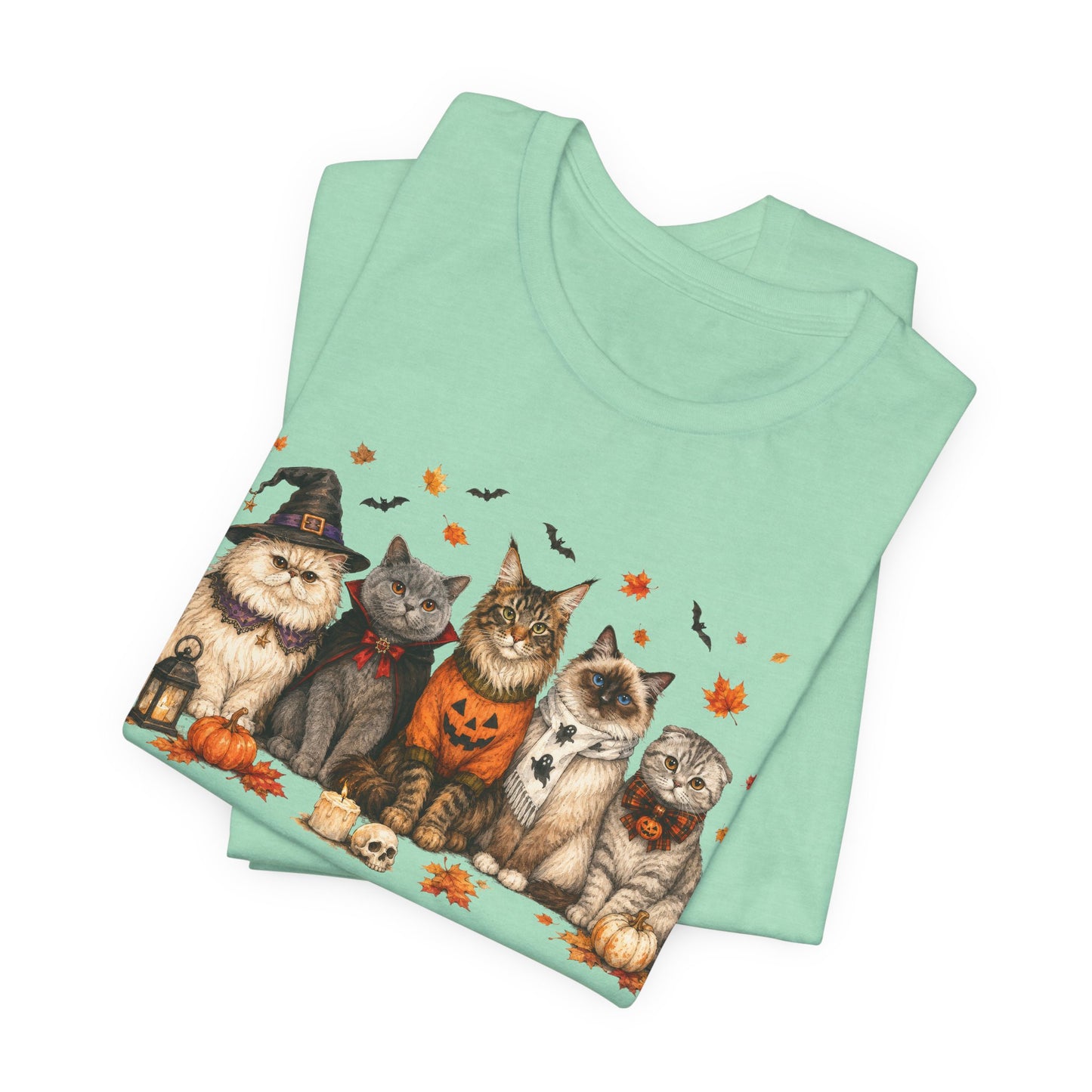 Cats in Halloween Costumes T-Shirt | Cute Pumpkin Kitty Design