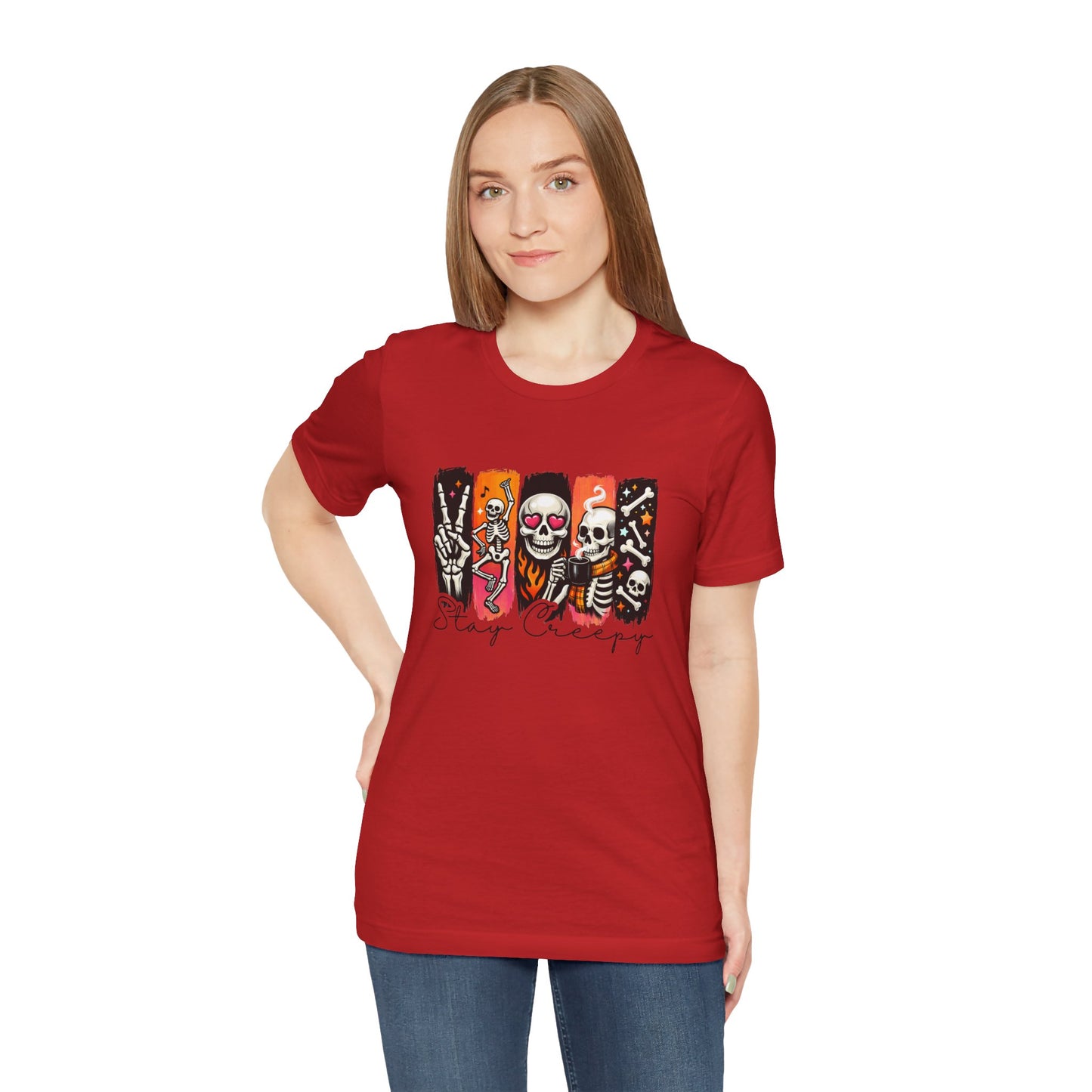 Stay Creepy Skull Quartet Tee | Halloween Skeleton Graphic