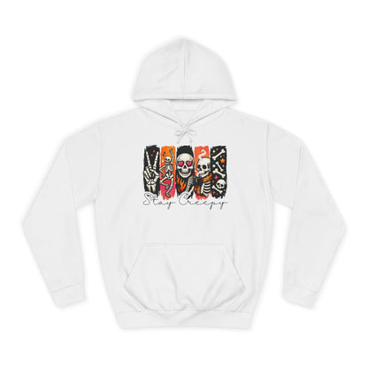 Stay Creepy Hoodie — Retro Halloween Skeleton Graphic Hoodie