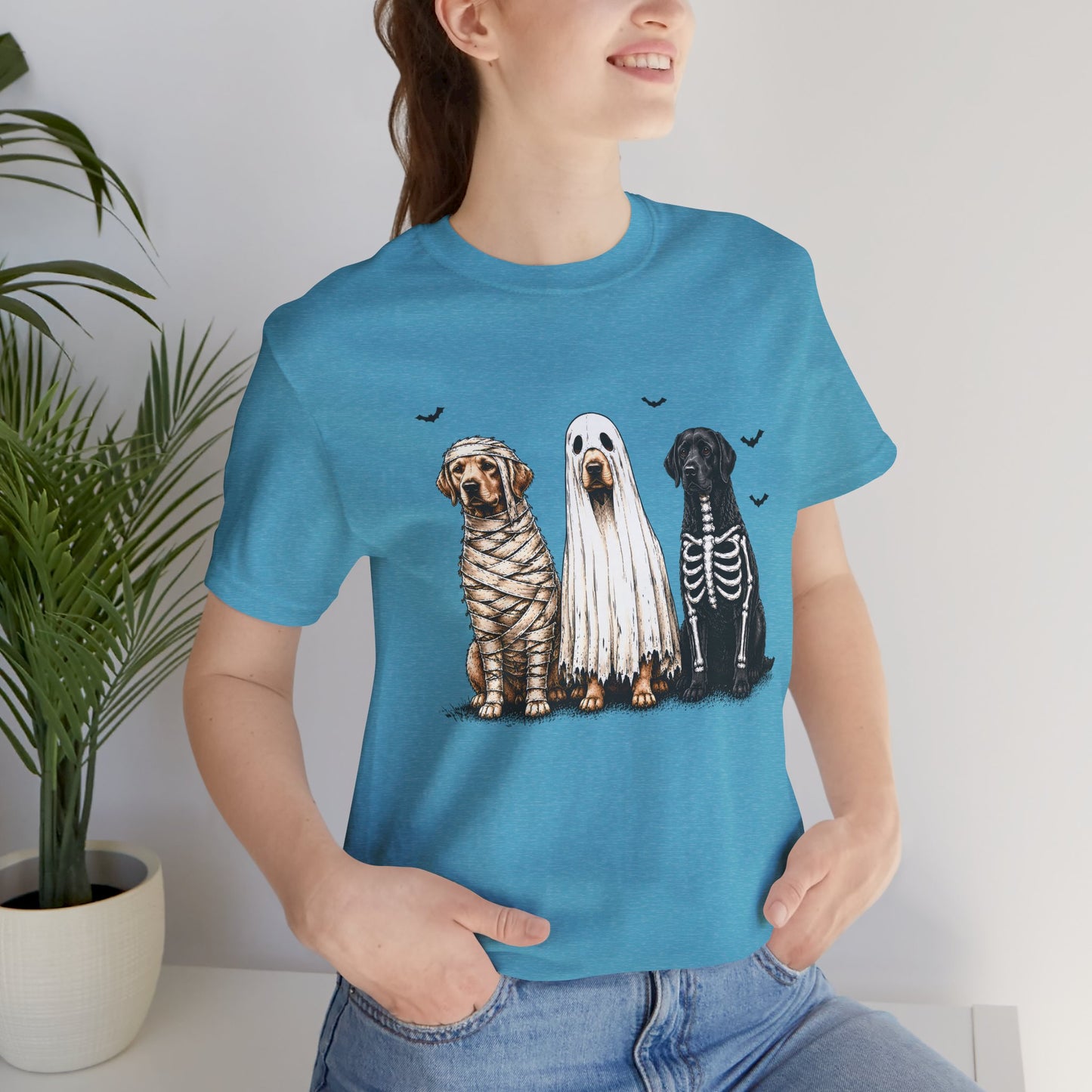 Dogs in Halloween Costumes Tee | Ghost, Mummy, Skeleton Dog Shirt