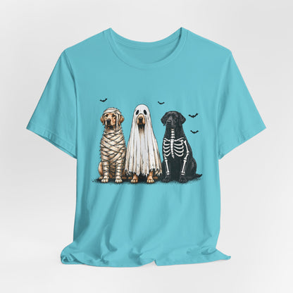 Dogs in Halloween Costumes Tee | Ghost, Mummy, Skeleton Dog Shirt