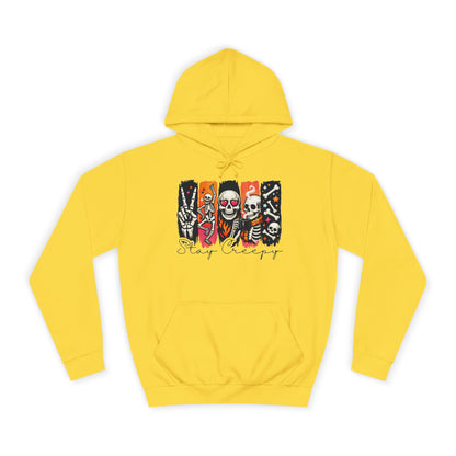 Stay Creepy Hoodie — Retro Halloween Skeleton Graphic Hoodie