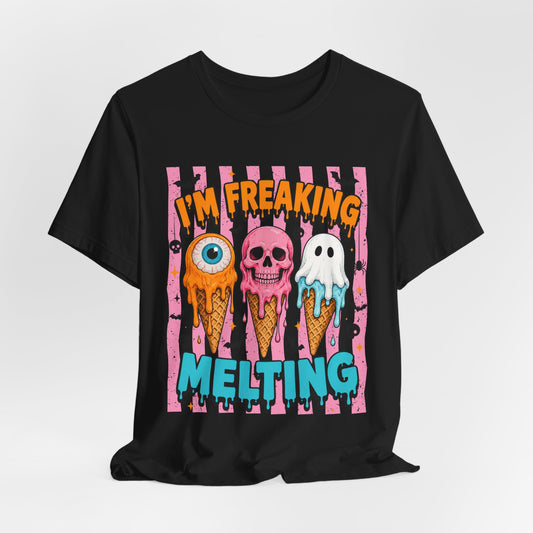 I'm Freaking Melting ice cream skull ghost T-Shirt | spooky summer graphic tee