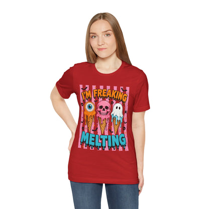 I'm Freaking Melting ice cream skull ghost T-Shirt | spooky summer graphic tee