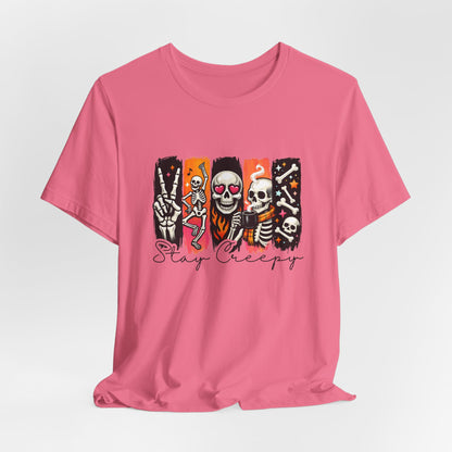 Stay Creepy Skull Quartet Tee | Halloween Skeleton Graphic