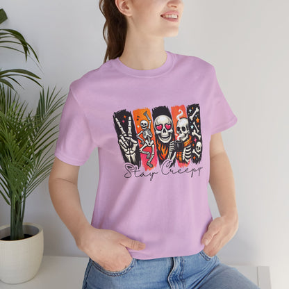 Stay Creepy Skull Quartet Tee | Halloween Skeleton Graphic