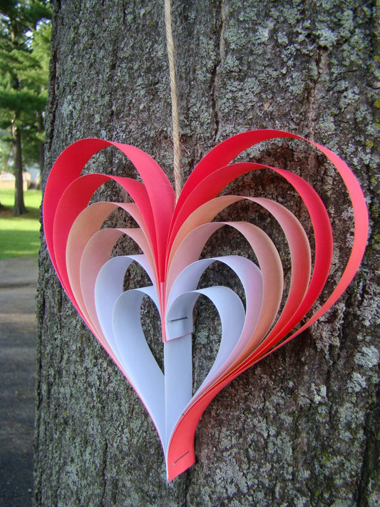 Paper Heart Garland – Red Ombré