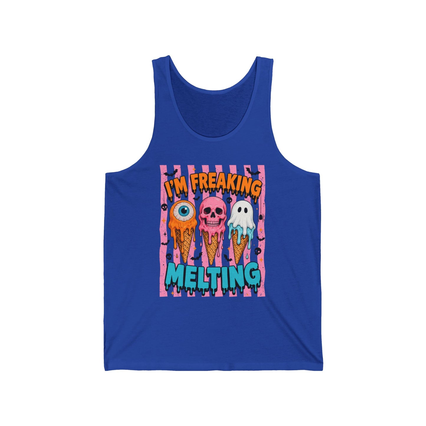 Funny Melting Ice Cream Tank Top — "I’m Freaking Melting" Cute Spooky Summer Graphic