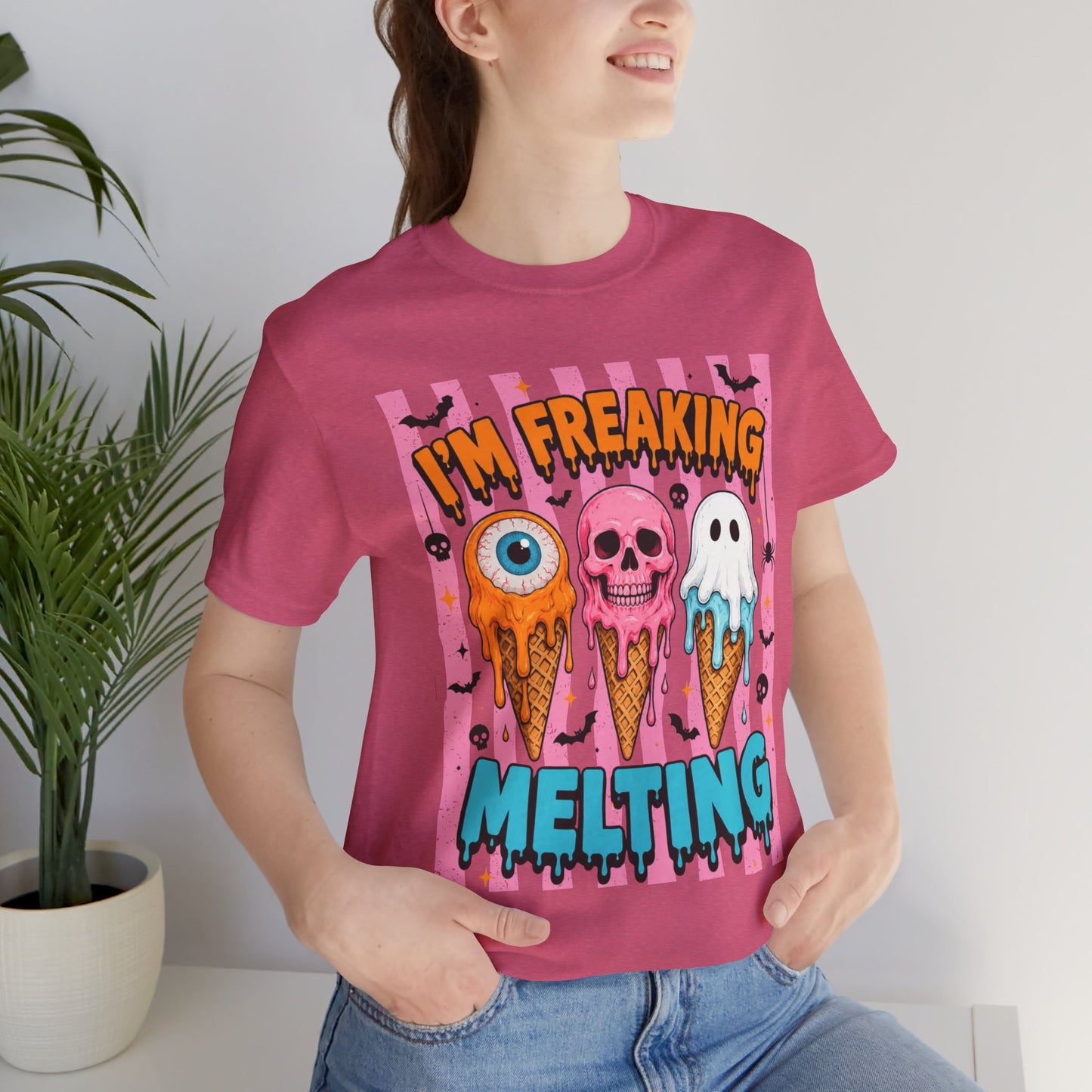 I'm Freaking Melting ice cream skull ghost T-Shirt | spooky summer graphic tee