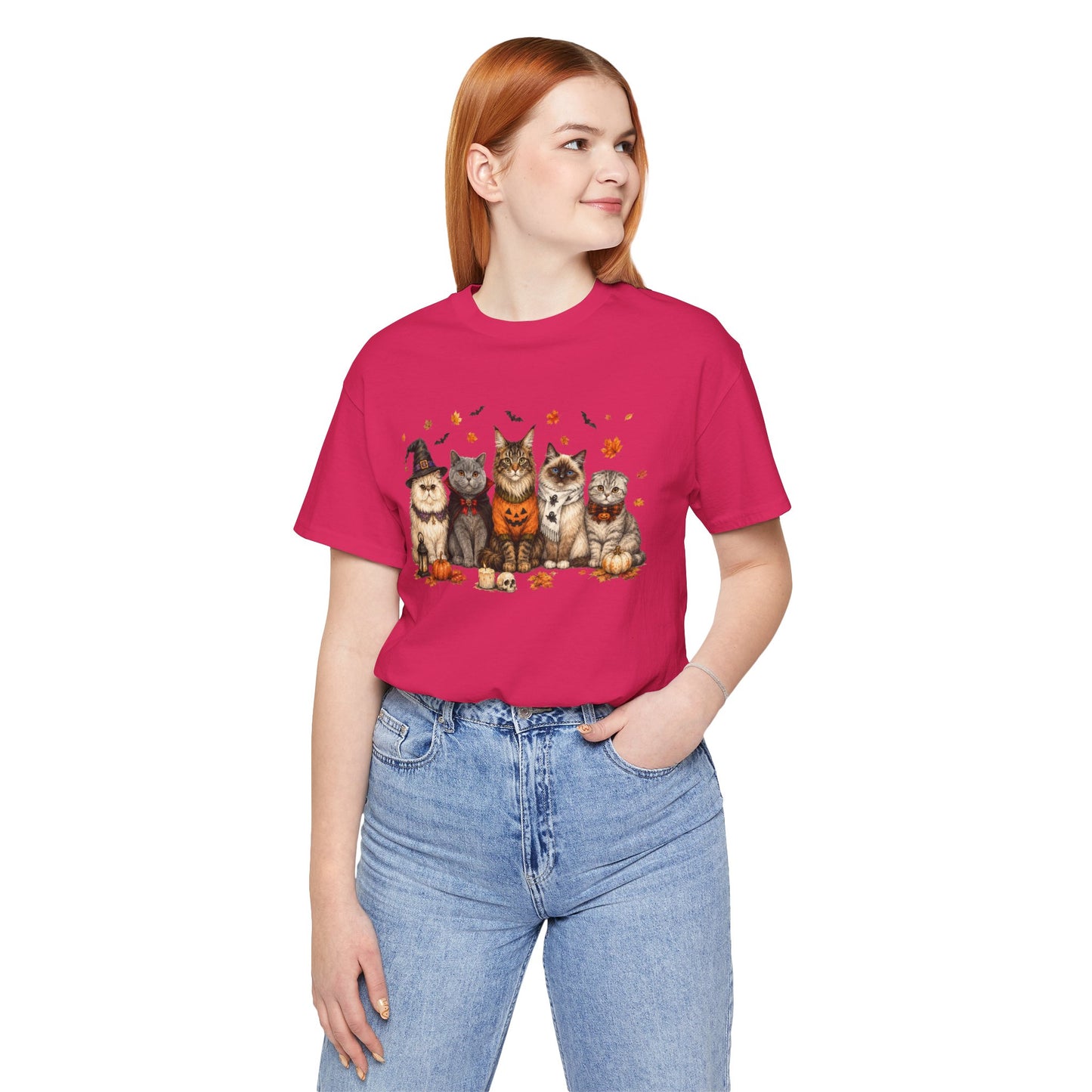 Cats in Halloween Costumes T-Shirt | Cute Pumpkin Kitty Design
