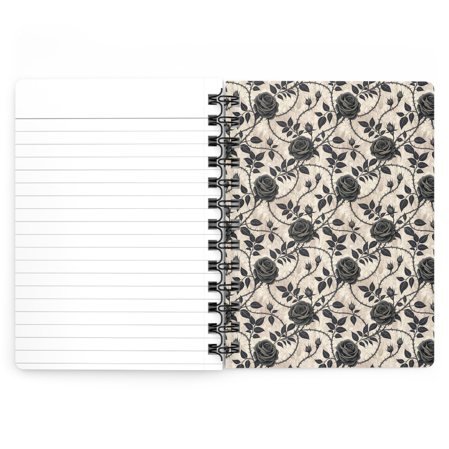 Raven Tree Pattern Spiral Journal | Gothic Crow Illustration, Lined Notebook