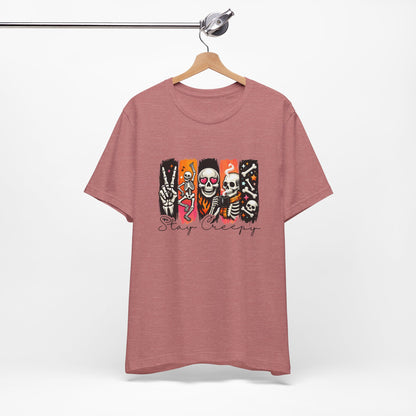 Stay Creepy Skull Quartet Tee | Halloween Skeleton Graphic
