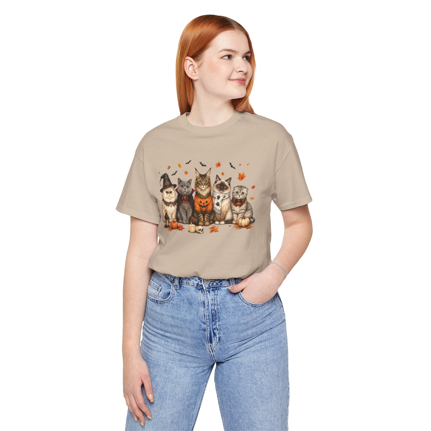 Cats in Halloween Costumes T-Shirt | Cute Pumpkin Kitty Design